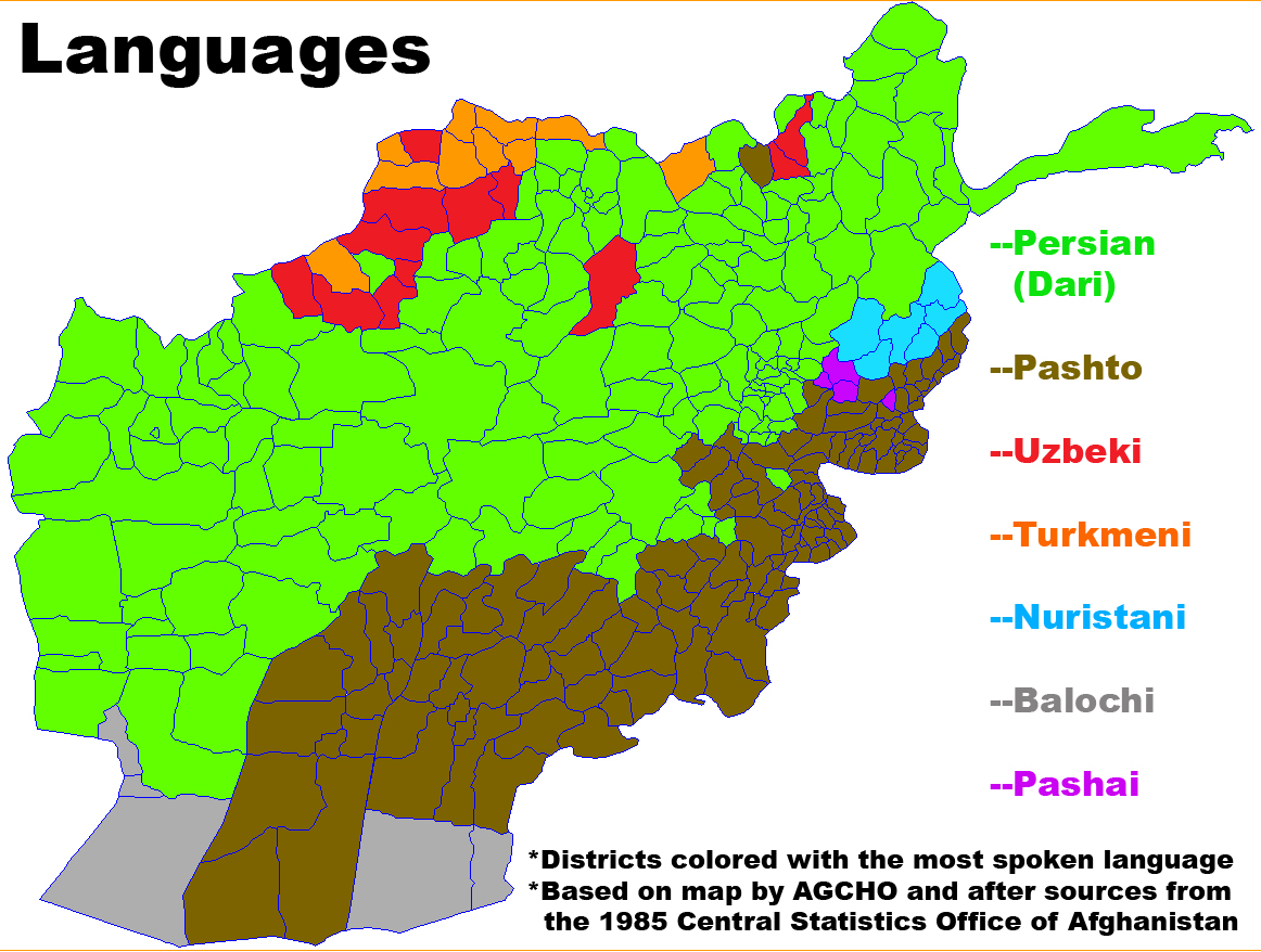 阿富汗语言分布