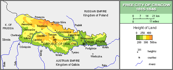 克拉科夫共和国地图