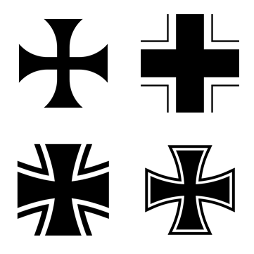 条顿十字演变而来的各种黑十字铁十字
